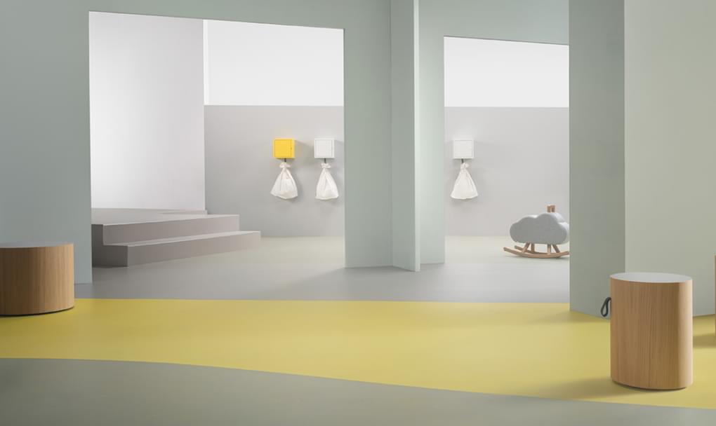 Натуральный линолеум в полоску Marmoleum Concrete